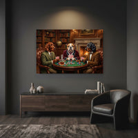 Classic Dogs Playing Poker Oil Painting Canvas Wall Art for Game Room Decor - Mockup Display 7