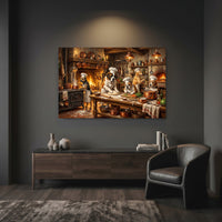 Humorous Chef Dogs Cooking Oil Painting Style Canvas Print Wall Art for Kitchen Decor - Mockup Display 7