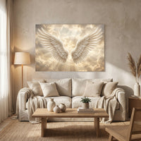 Angelic Wings Divine Light Cloudscape Canvas Print Wall Art for Spirituality - Mockup Display 8