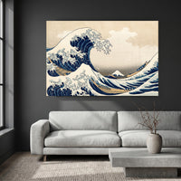 Iconic Japanese Great Wave Ukiyo-e Style Canvas Print Wall Art, Timeless Classic - Mockup Display 8