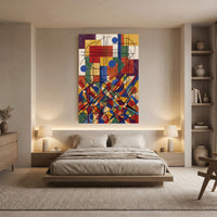 Abstract Geometric Cubist Style Canvas Print Wall Art, Vibrant Modern Decor - Mockup Display 8
