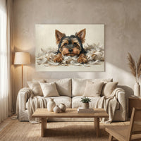 Yorkshire Terrier Canvas Wall Art, Premium Dog Portrait Print, Pet Wall Decor