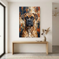 Boxer Dog Abstract Oil Painting Style Canvas Print Wall Art for Modern Decor - Mockup Display 8