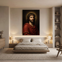 Jesus Christ Crown of Thorns Oil Painting Style Canvas Print Wall Art, Sacred Home Decor - Mockup Display 8
