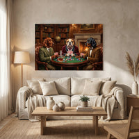 Classic Dogs Playing Poker Oil Painting Canvas Wall Art for Game Room Decor - Mockup Display 8