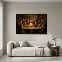 Last Supper Biblical Scene Oil Painting Style Canvas Print Wall Art, Inspirational Decor - Mockup Display 8