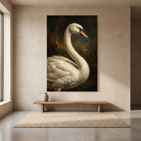 Majestic Swan Oil Painting Style Canvas Print Wall Art for Elegant Decor - Mockup Display 8