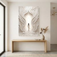Ethereal Woman in Winged Archway Textured Style Canvas Print Wall Art, Serene Hope - Mockup Display 8