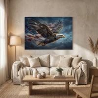 Patriotic Bald Eagle Steampunk Style Canvas Print Wall Art Decor - Mockup Display 8