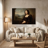 Renaissance Mona Lisa Style Portrait Canvas Print Wall Art for Timeless Decor - Mockup Display 8
