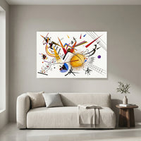 Kandinsky Style Abstract Dynamic Forms Canvas Print Wall Art Modern Decor - Mockup Display 8