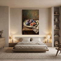 Rustic Figs Still Life Oil Painting Style Canvas Print Wall Art, Home Decor - Mockup Display 8
