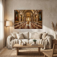 Golden Retriever in Grand Gallery Oil Painting Style Canvas Print Wall Art Decor - Mockup Display 8