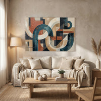 Modern Abstract Geometric Oil Painting Style Canvas Print Wall Art Contemporary Home Decor - Mockup Display 8