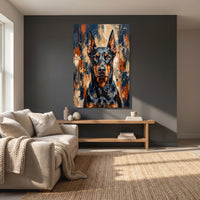 Doberman Pinscher dog portrait canvas wall art