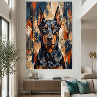 Doberman Pinscher dog portrait canvas wall art