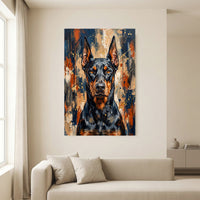 Doberman Pinscher dog portrait canvas wall art