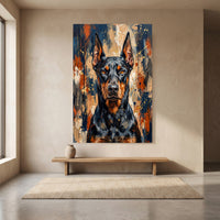 Doberman Pinscher dog portrait canvas wall art