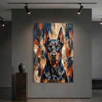Doberman Pinscher dog portrait canvas wall art