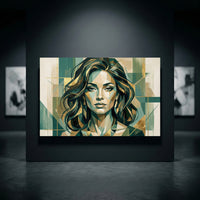 Art deco woman portrait canvas wall art