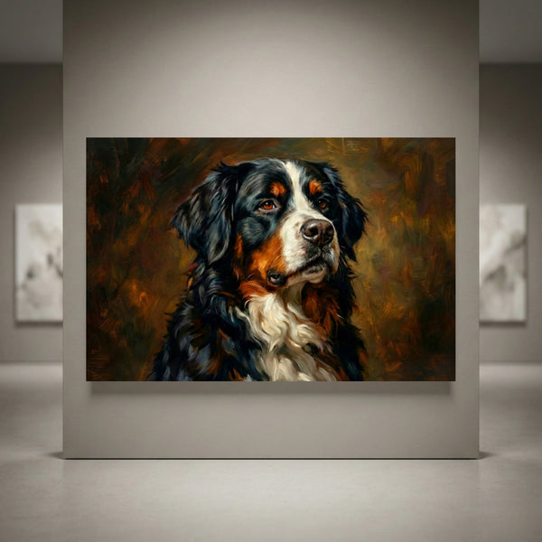 Bernese Mountain Dog oil painting canvas art
