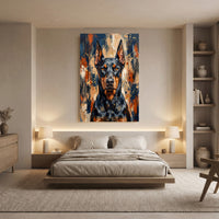 Doberman Pinscher dog portrait canvas wall art