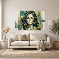 Art deco woman portrait canvas wall art