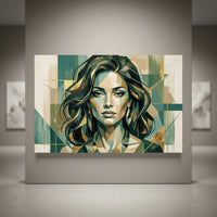 Art deco woman portrait canvas wall art