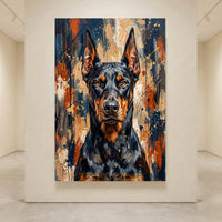 Doberman Pinscher dog portrait canvas wall art