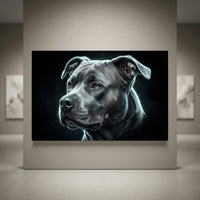 Electric pit bull portrait canvas art