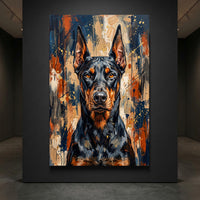 Doberman Pinscher dog portrait canvas wall art