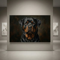 Rottweiler dark portrait canvas art