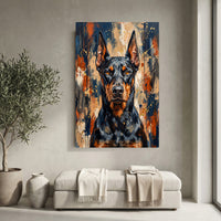 Doberman Pinscher dog portrait canvas wall art