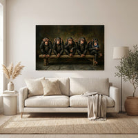 Five Wise Monkeys with Smartphone Canvas Wall Art, Funny Modern Twist Print, Humorous Office Decor