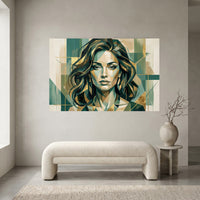 Art deco woman portrait canvas wall art