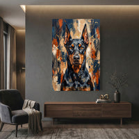 Doberman Pinscher dog portrait canvas wall art