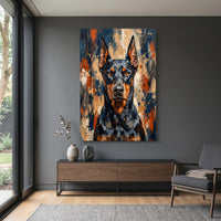 Doberman Pinscher dog portrait canvas wall art