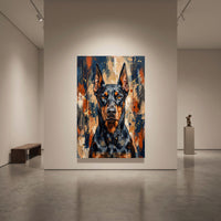 Doberman Pinscher dog portrait canvas wall art