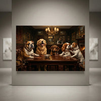 Five dogs gentlemen's club canvas art