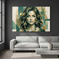 Art deco woman portrait canvas wall art